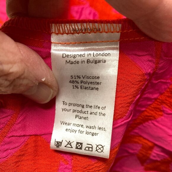 Saint & Sofia Victoria Festival Jacquard Shift Dress, Size 2, Red & Pink, Ruffle - Picture 8 of 11